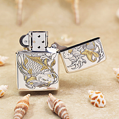 Zippo Armor Guan Xin & Arowana Engraving 162-DS295
