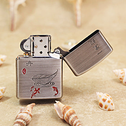 Zippo Armor Deep-Engraved Single Leaf Boat 162-DS279