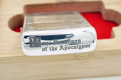 Zippo Armor Sterling Silver Lighter – 3D Deep Engraved "Four Horsemen of the Apocalypse" Limited Edition