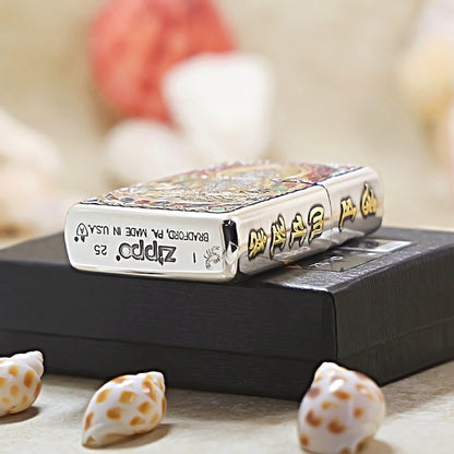 Zippo Silver-Plated 5-Sided Engraved White Tara 162-DS253