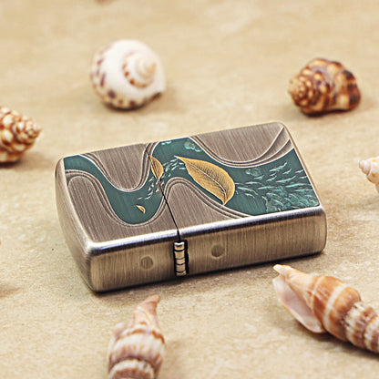 Zippo Armor Deep-Engraved Single Leaf Boat 162-DS279