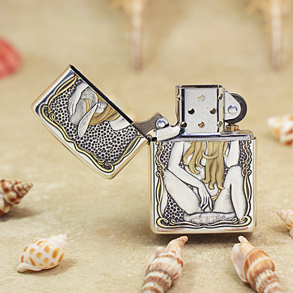 Zippo Armor Dual-Tone Engraving Cowboy Girl1 162-DS293