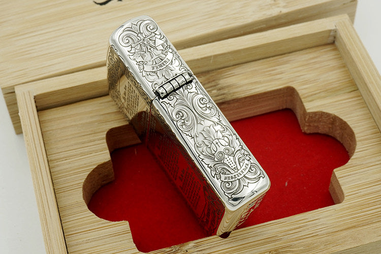 Zippo Armor Sterling Silver Lighter – 3D Deep Engraved "Four Horsemen of the Apocalypse" Limited Edition