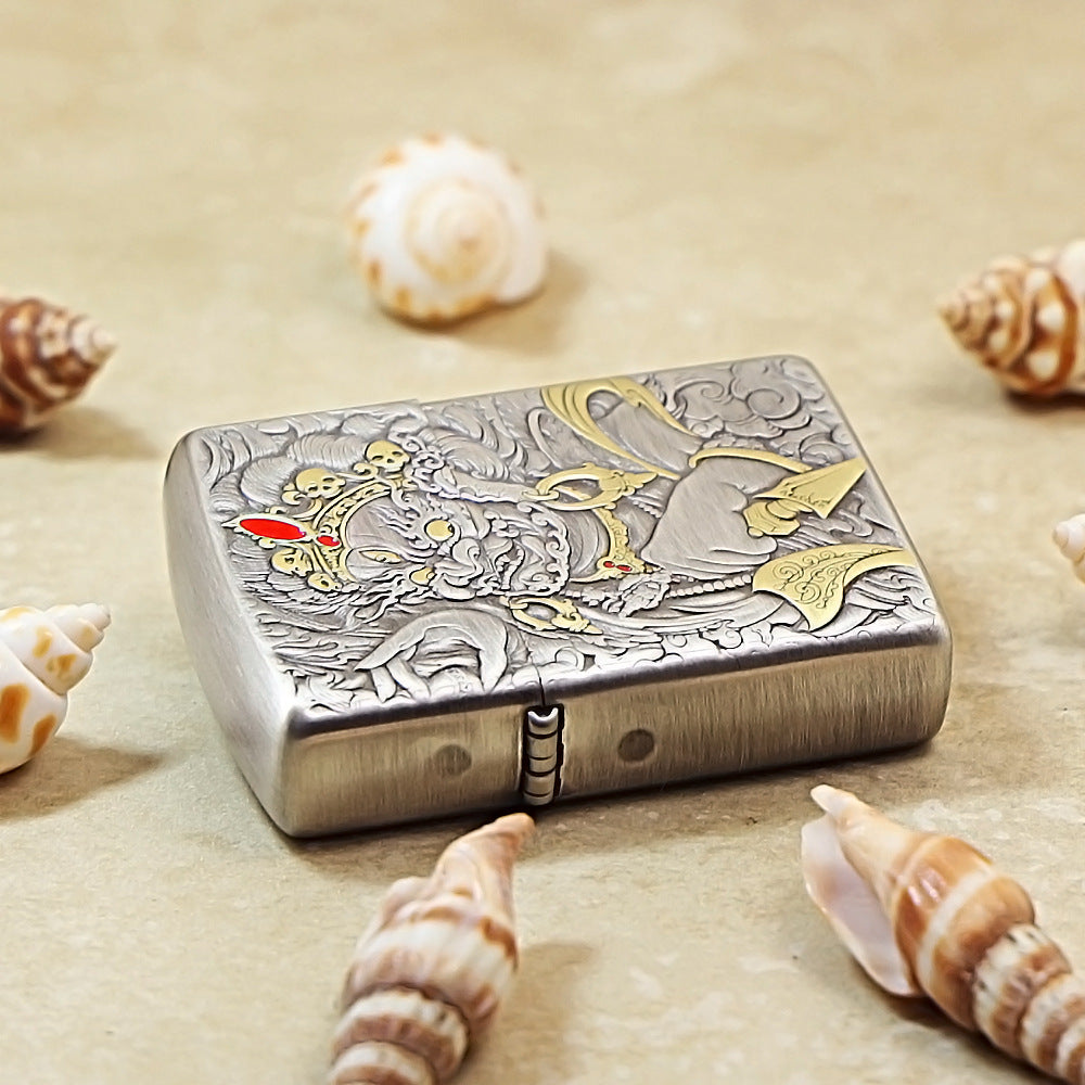 Zippo Smoked Silver Two-Tone Mahakala 162-DS218