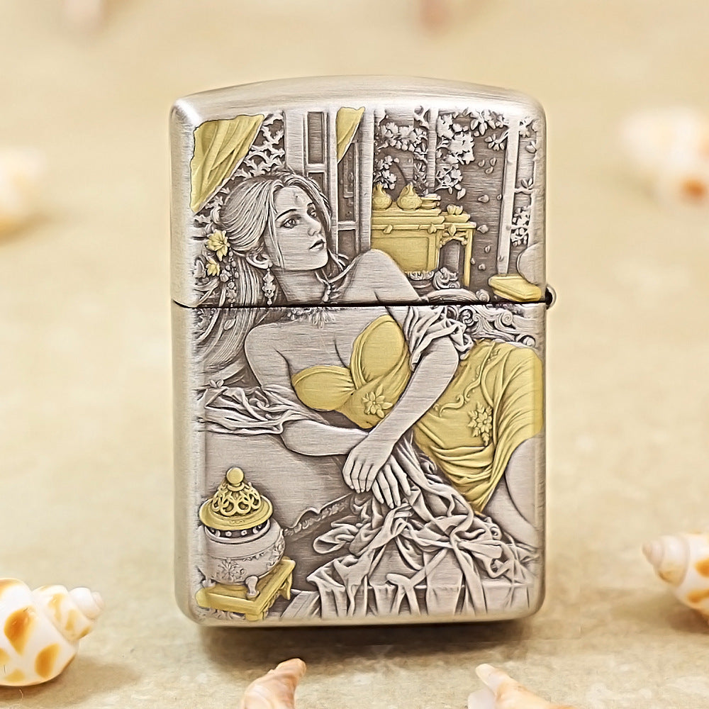 Zippo Antique Silver-Plated– 3D Engraving - Beauty Series 162-DS199