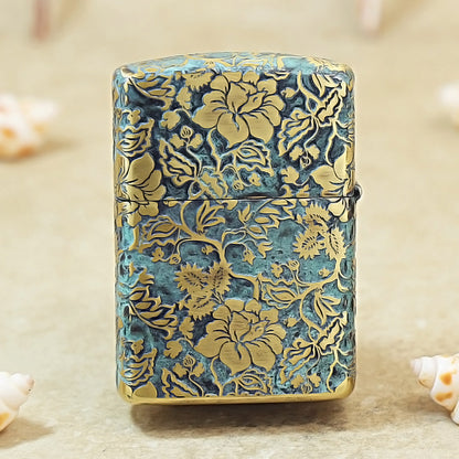 Zippo Armor Deep-Engraved Bronze Peony 162-DS287