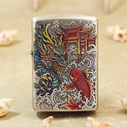 Zippo Painted Carp Leaping Over the Dragon's Gate 162-DS214