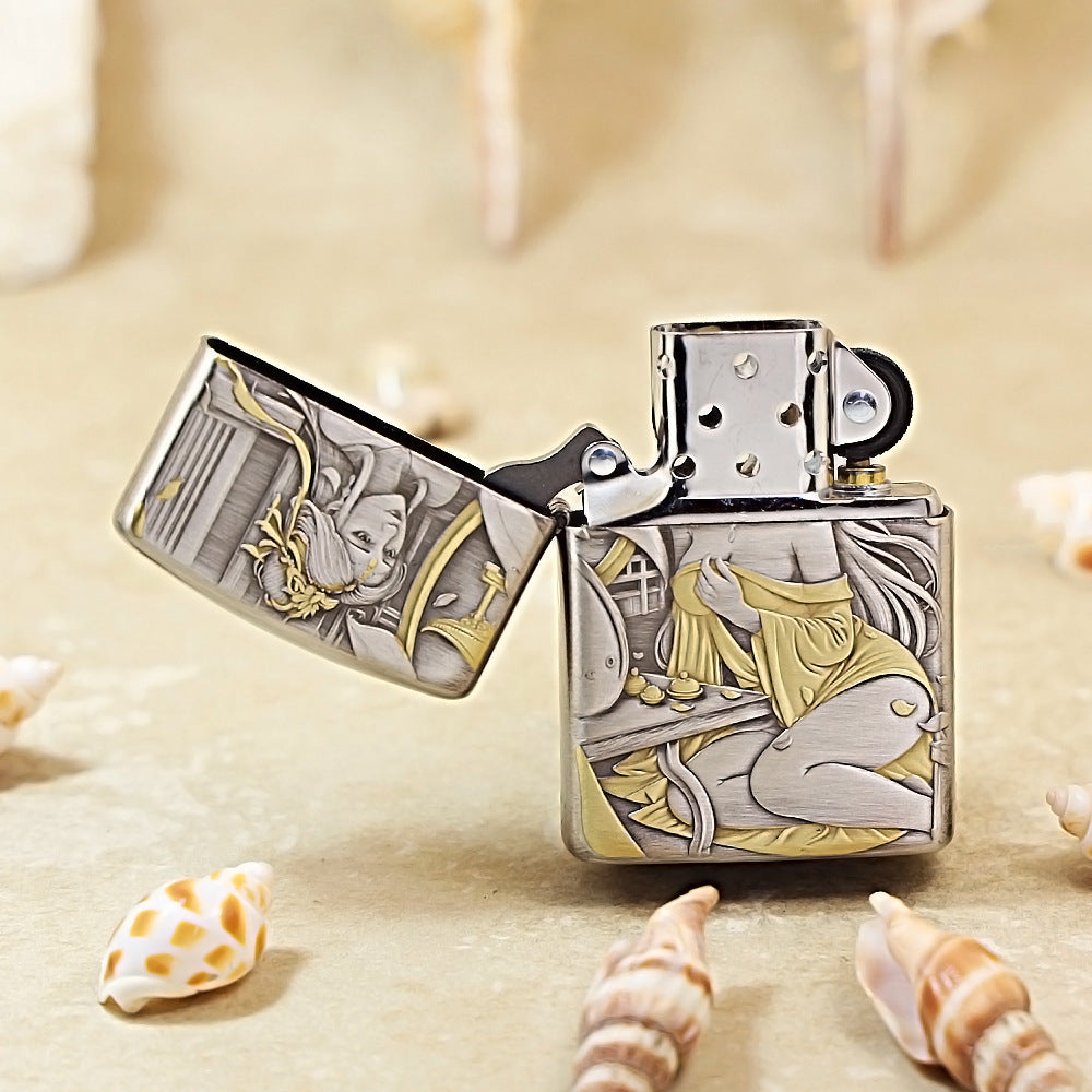 Zippo Antique Silver-Plated– 3D Engraving - Beauty Series 162-DS199