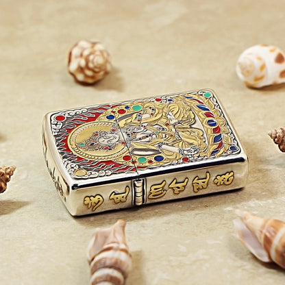 Zippo Silver-Plated 5-Sided Engraved White Tara 162-DS253