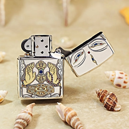 Zippo Silver-Plated 5-Sided Engraved White Tara 162-DS253
