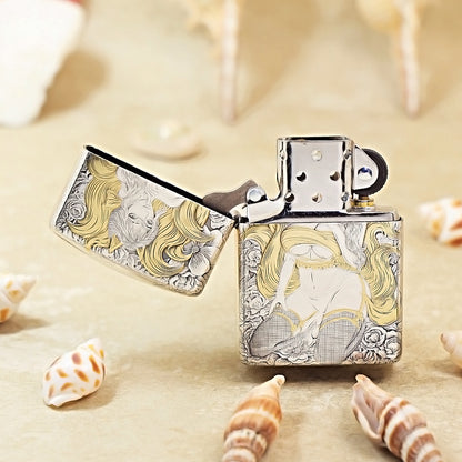 Zippo Dual-Tone Nine-Tailed Fox & Beauty 162-DS277