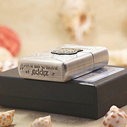 Zippo Smoked Silver Route 66 162-DS205