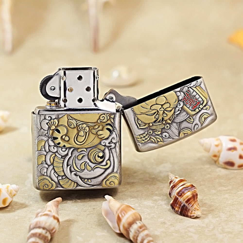 Zippo Silver Plated Lucky Cat- Maneki Neko 162-DS273
