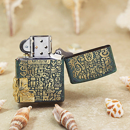 Zippo 'Ancient Maya' Intricate Carve with Medallion - DS124