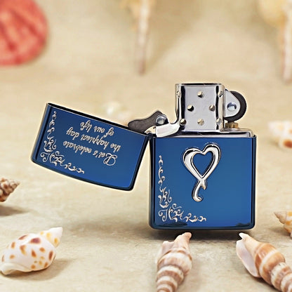 Zippo Anniversary Ribbon Heart (Blue Ice Argent Heart) - JP14
