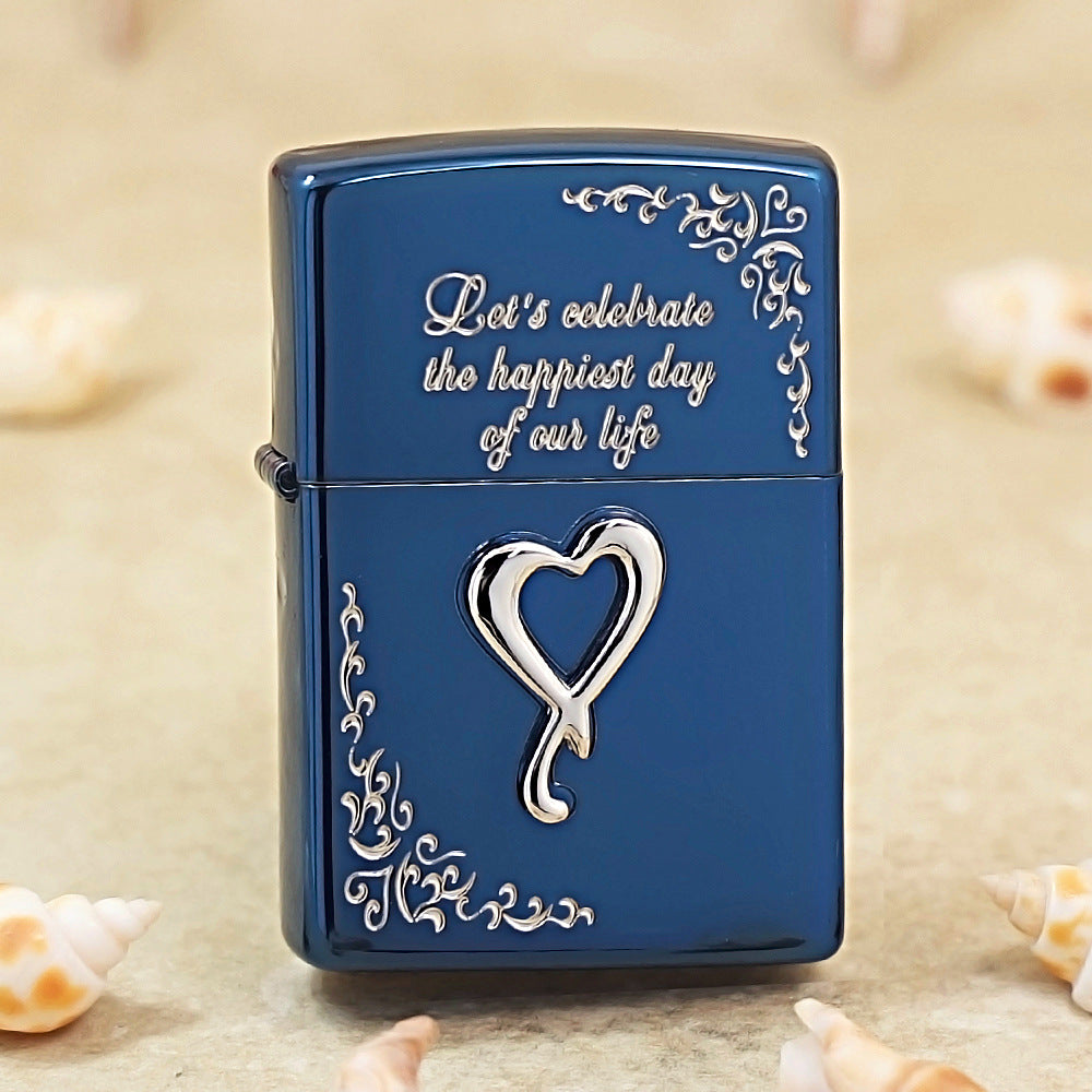 Zippo Anniversary Ribbon Heart (Blue Ice Argent Heart) - JP14