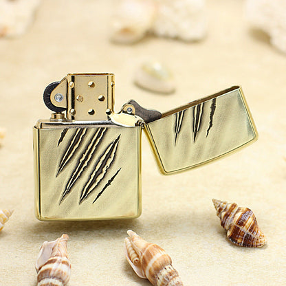 Zippo Vintage Bronze Intricate Engraved 3D Skull Tear and Gear - CC139
