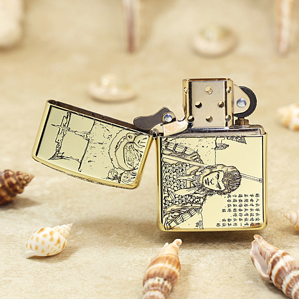 Zippo Vintage Bronze Intricate Engraved A Chinese Odyssey Monkey King Warrior - CC158