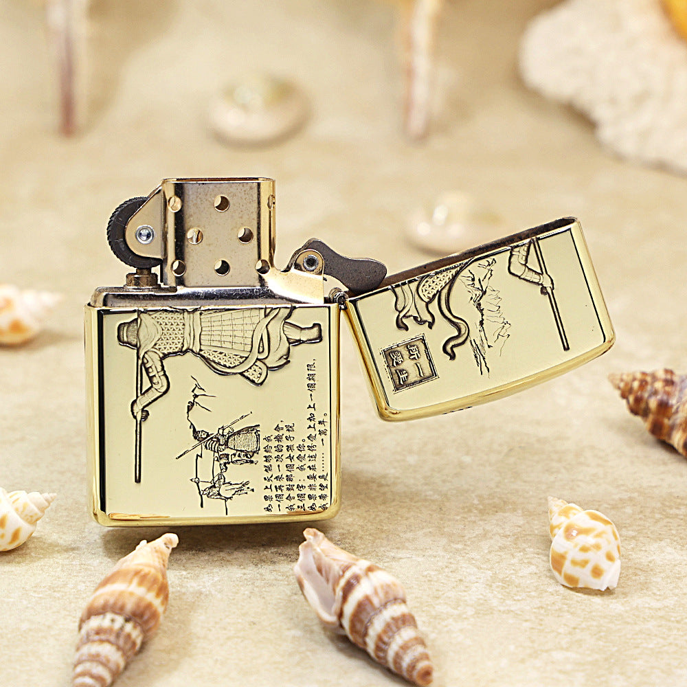 Zippo Vintage Bronze Intricate Engraved A Chinese Odyssey Monkey King Warrior - CC158