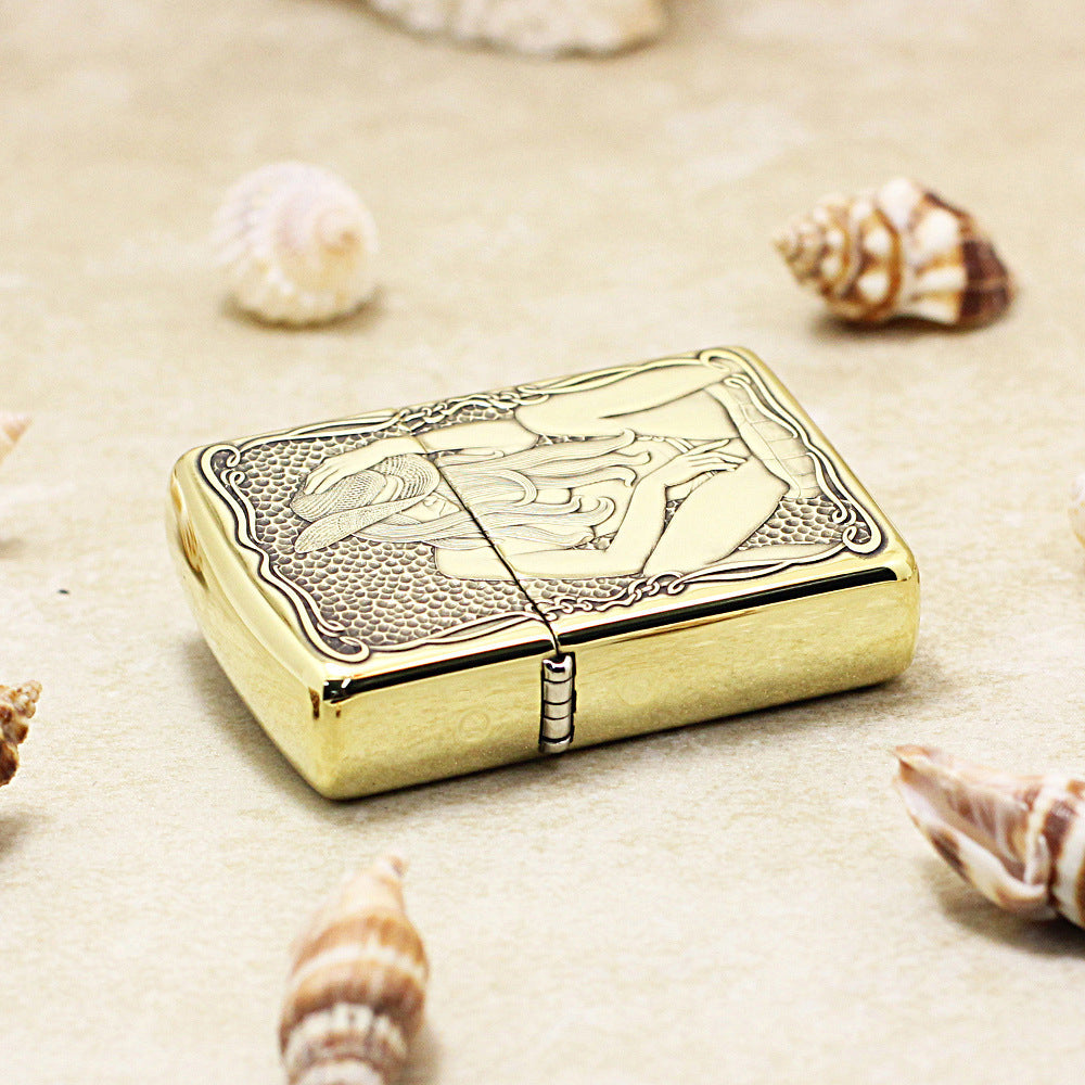 Zippo Vintage Bronze Intricate Engraved Cowgirl Pin-Up 3d-embossed - CC122