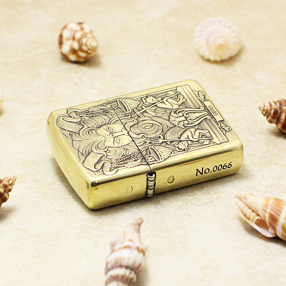 Zippo Vintage Bronze Intricate Engraved Dark Libra Zodiac 3d-embossed - CC128