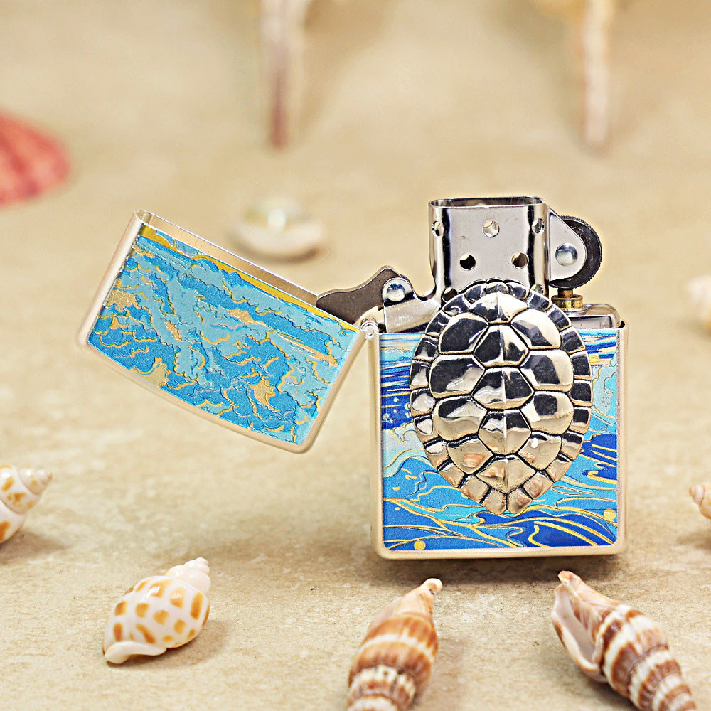 Zippo Vintage Bronze Intricate Engraved Prosperous Koi and Lotus - CS12