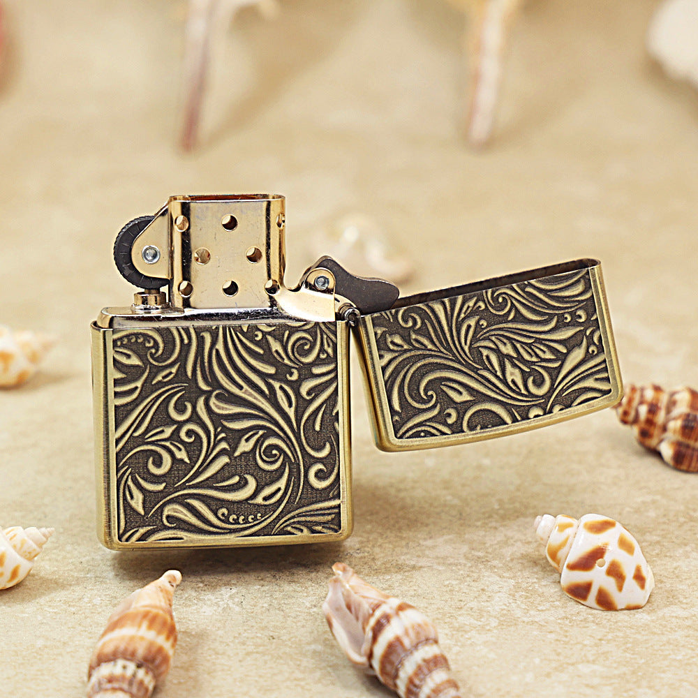 Zippo Vintage Bronze 'Diagonal Logo Scrollwork' - CC29