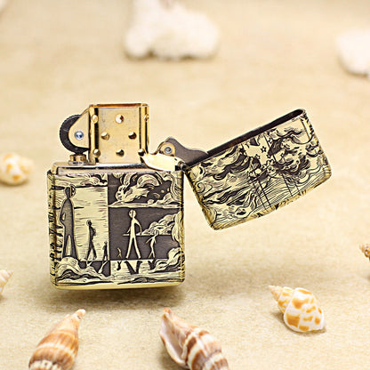 Zippo Vintage Bronze Chiseled Mask Life Clown Medallion - CC110