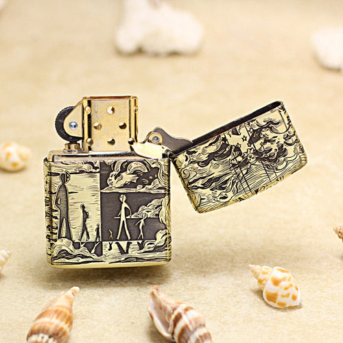 Zippo Vintage Bronze Chiseled Mask Life Clown Medallion - CC110