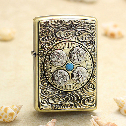 Zippo Vintage Bronze Four Symbols Amulet - DS155