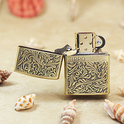 Zippo Vintage Bronze 'Full Cover Botanical Scrollwork' - CC30