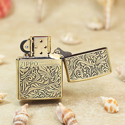 Zippo Vintage Bronze 'Full Cover Botanical Scrollwork' - CC30