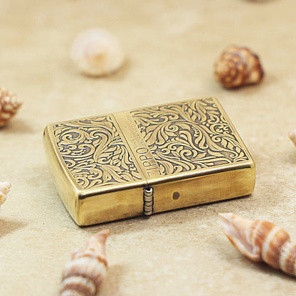 Zippo Vintage Bronze 'Full Cover Botanical Scrollwork' - CC30