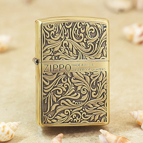 Zippo Vintage Bronze 'Full Cover Botanical Scrollwork' - CC30