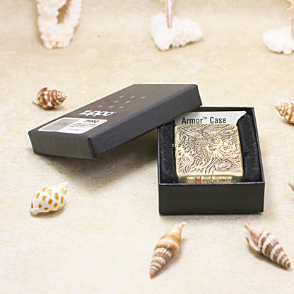 Zippo Vintage Bronze Complete Chiseled Phoenix and Peony 3d-embossed - CC113