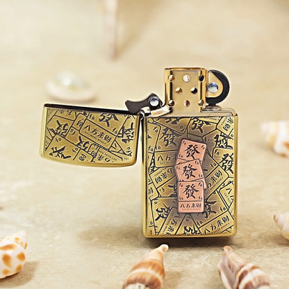 Zippo Vintage Bronze 'Mahjong Prosperity Tiles' - CC13