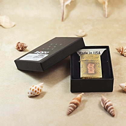 Zippo Vintage Bronze 'Mahjong Prosperity Tiles' - CC13