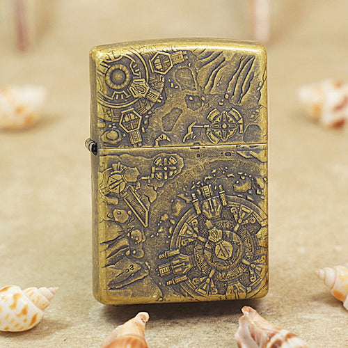 Zippo Vintage Bronze 'Space Ruins' Intricate Carve - DS121