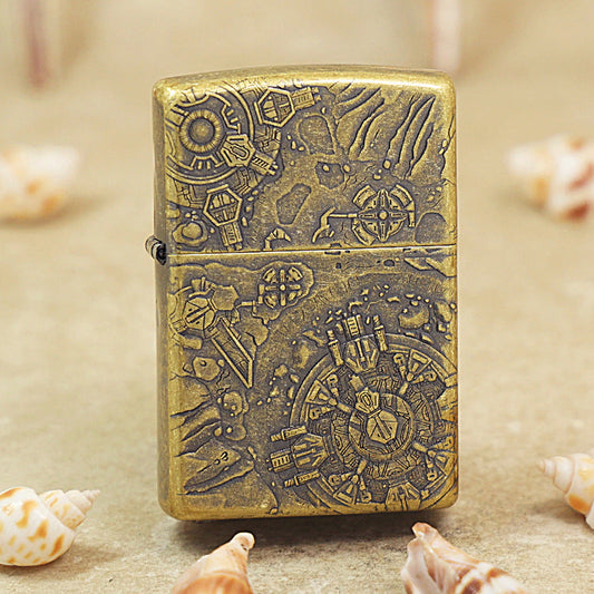 Zippo Vintage Bronze 'Space Ruins' Intricate Carve - DS121