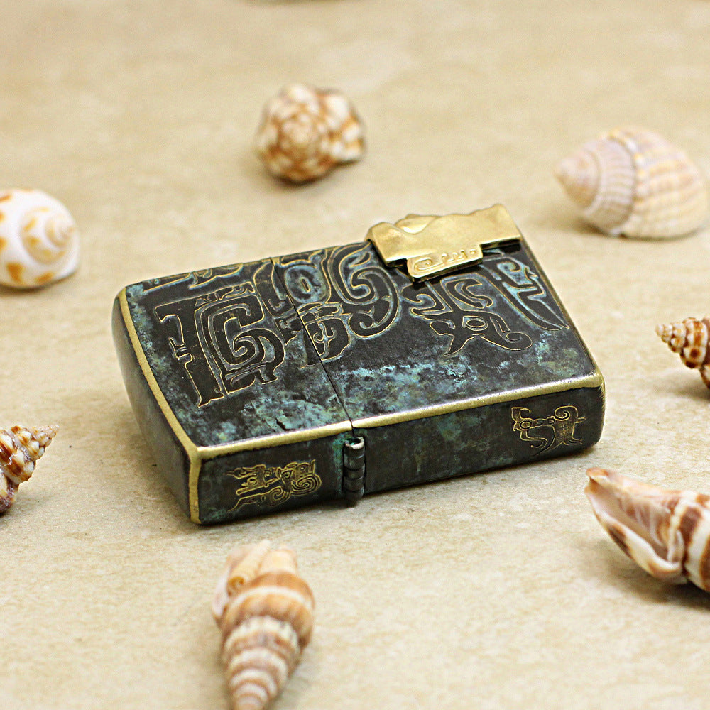 Zippo Vintage Bronze Sanxingdui Human Face Medallion - CC105