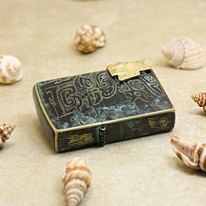 Zippo Vintage Bronze Sanxingdui Human Face Medallion - CC105