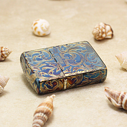 Zippo Vintage Gold Botanical Pattern (Five-Sided Engraving Series) - JP01
