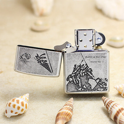 Zippo Vintage Argent 'Battle of Iwo Jima' - DS146