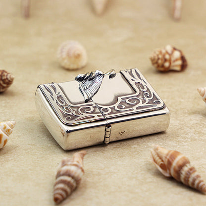 Zippo Vintage Argent Solid Metal Side Wing Medallion - JP62