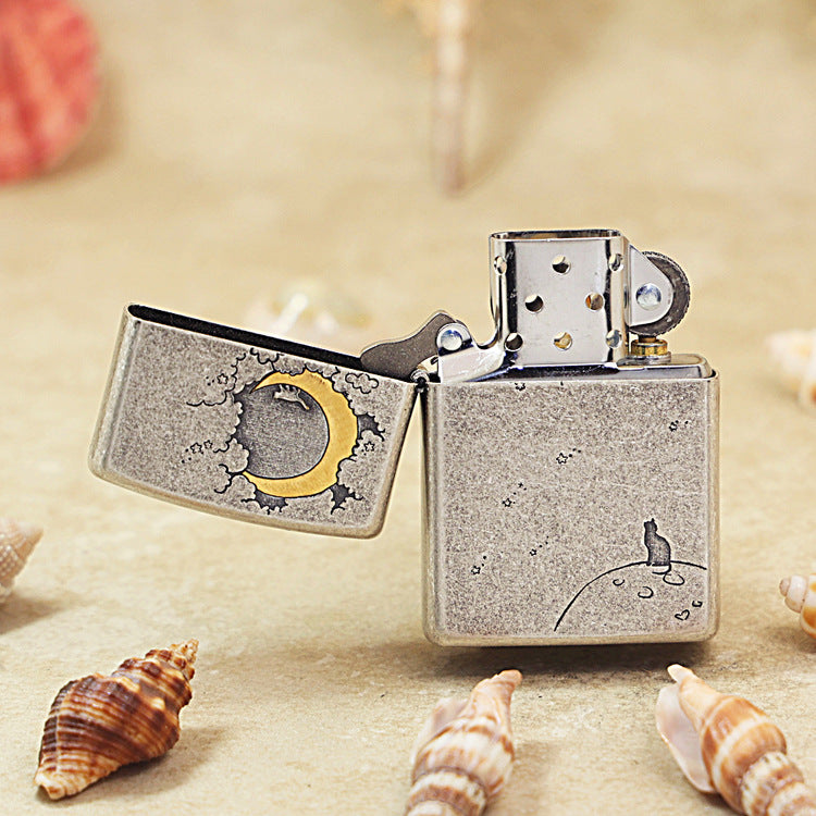Zippo Vintage Argent Moon & Cat - 205-DS15
