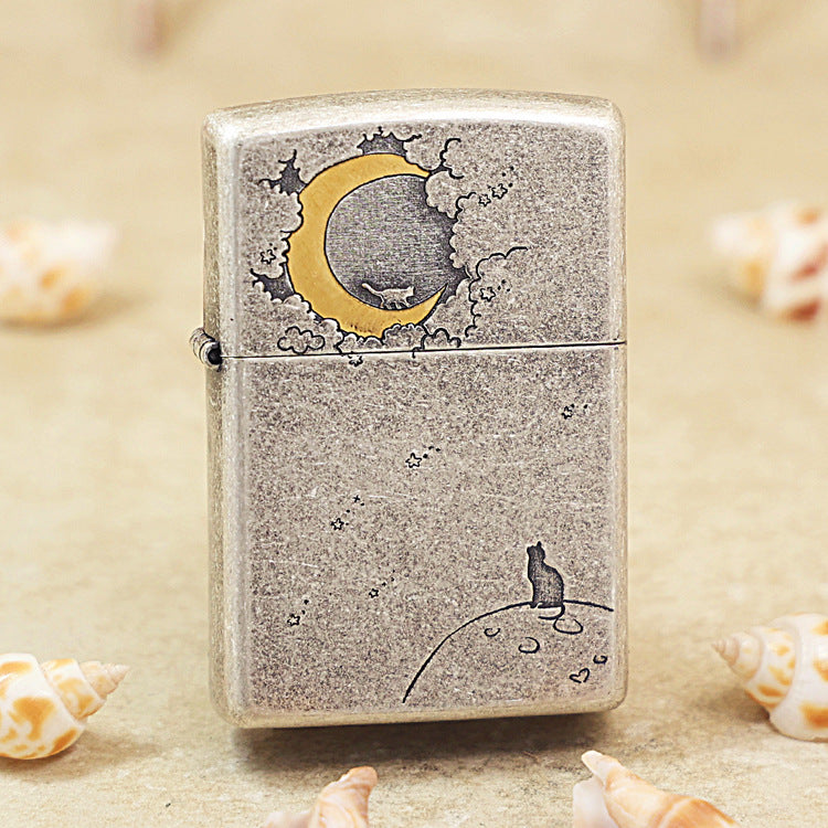 Zippo Vintage Argent Moon & Cat - 205-DS15