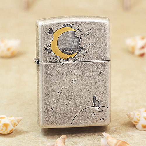 Zippo Vintage Argent Moon & Cat - 205-DS15