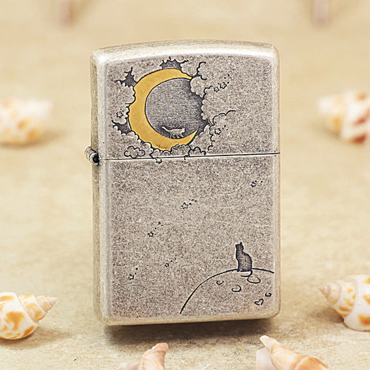 Zippo Vintage Argent Moon & Cat - 205-DS15
