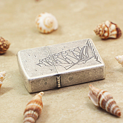 Zippo Vintage Argent Sailing Ship - 205-DS91