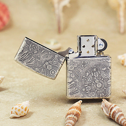 Zippo Vintage Argent 'Space Ruins' Intricate Carve - DS122
